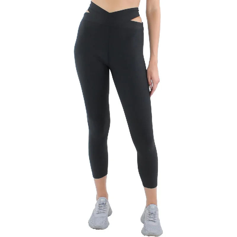 Aqua Womens High Rise Fitness Athletic Leggings