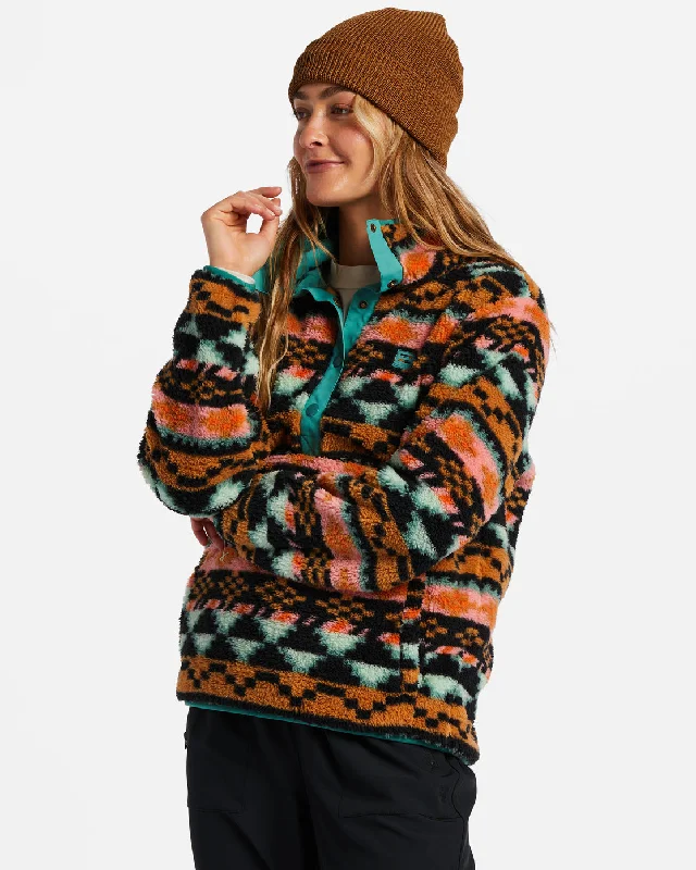 Switchback Mock Neck Fleece - Black Multi