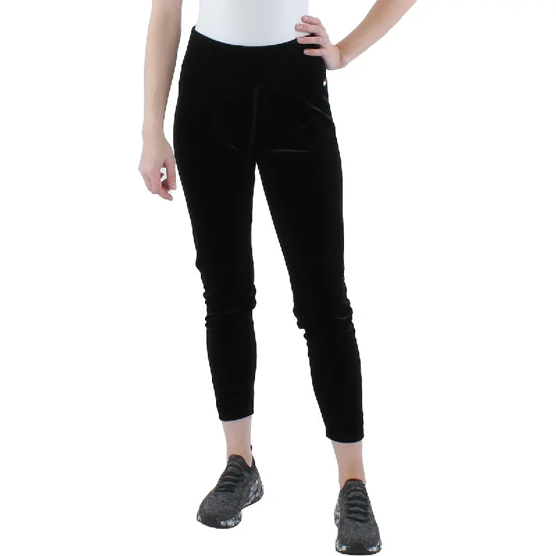 Tommy Hilfiger Sport Womens Velour High Rise Athletic Leggings