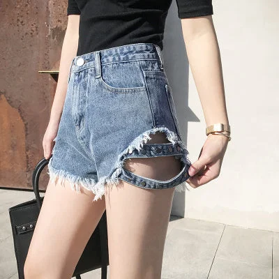 Black/Blue Punk Cowboy Shorts YV40238