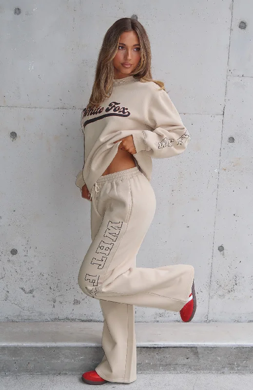 LA Girly Wide Leg Sweatpants Sand