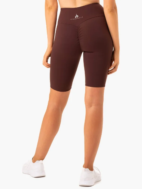 Staples Scrunch Bum Bike Shorts - Chocolate