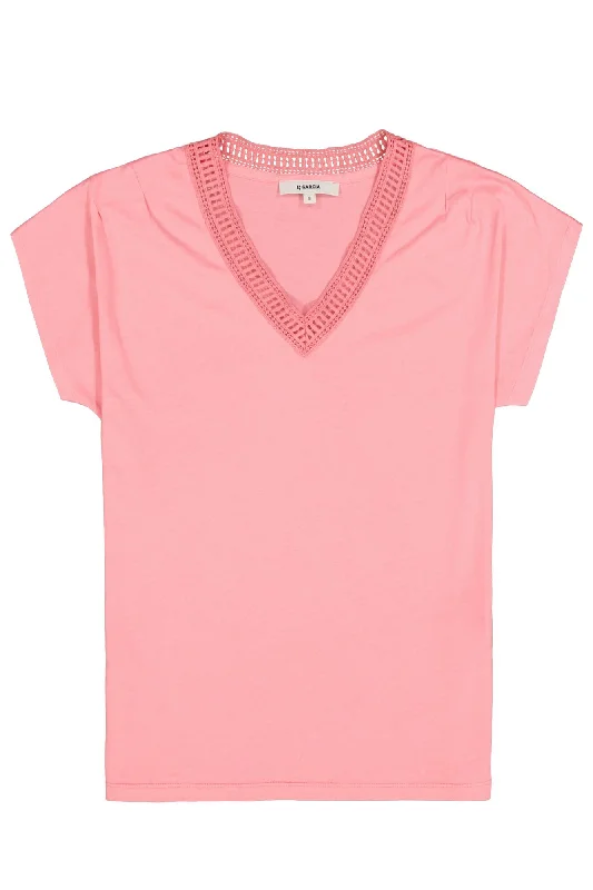 Garcia Plain V-Neck Tee - Pink