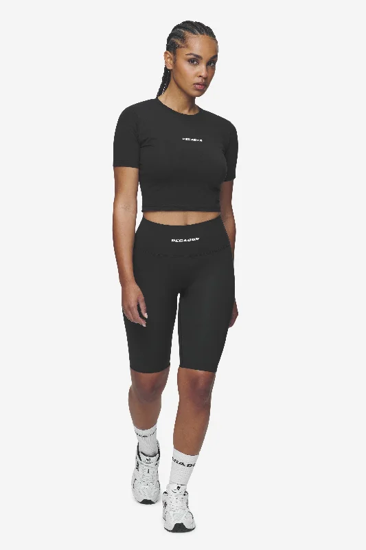 Ines Cropped Baby Tee Black White Gum