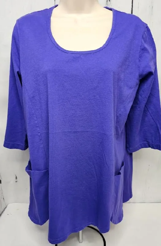 Tunic 3/4 Sleeve 2Pocket Purple Iris Women's 8252